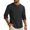 02#Black, variant on Men's Linen Shirts Henley T-Shirts Long Sleeve Casual Beach T-Shirts Solid Tops Shirts for Men