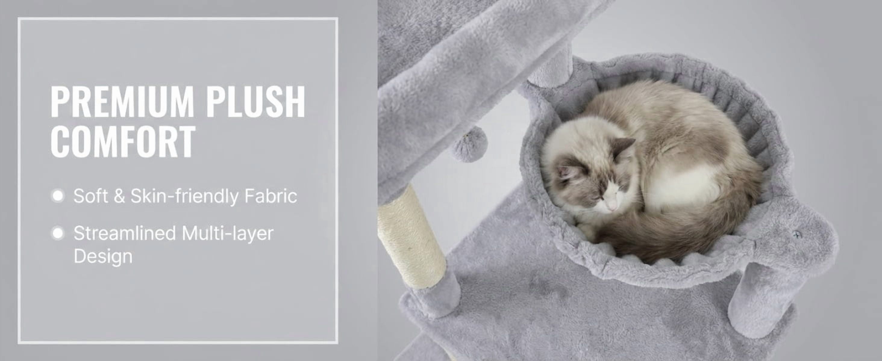 71in Tall Multi-Level Cat Tree with Hammocks, 2 Top platform, Cat Cave, Scratching Posts, Plush Cat Tower for Indoor Cats, Perfect for Multiple Cats