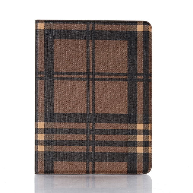 fashion luxury plaid pattern Leather Tablet Protective Case with Card Clip for iPad 9.7 10.2 11 12.9 Inch Air5 4 Mini 6 5 4 3 2 Coffee iPad Pro12.9 2018