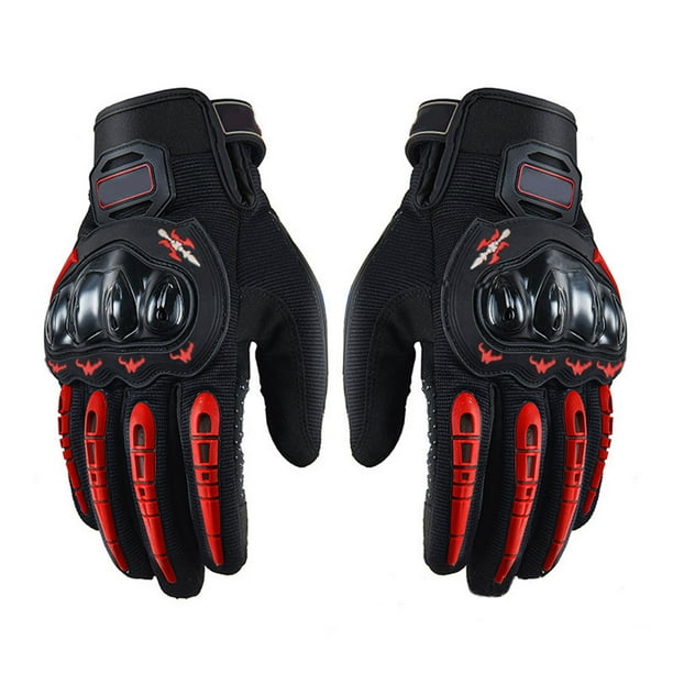 Guantes de motocicleta con pantalla táctil y dedos completos, guantes transpirables con pantalla táctil y mano completa, color rojo YUNYI BRAND Deportes