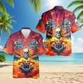 thumbnail image 2 of Netecom Hot Rod Skull Hawaiian Shirt for Men, Button Down Summer Beach Short Sleeve, S-5XL, 2 of 6