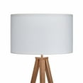 thumbnail image 5 of Teamson Home Postmodern Tripod Floor Lamp + Drum Shade with Foot Switch, Natural/White, 5 of 9