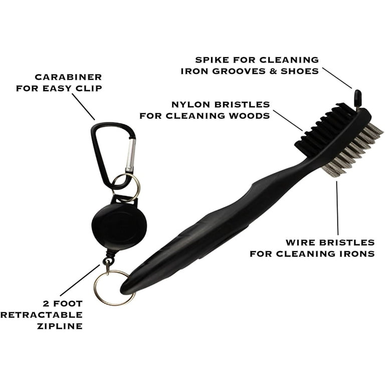 Golf Club Cleaner Kit, Retractable Golf Brush and 2 Golf Club