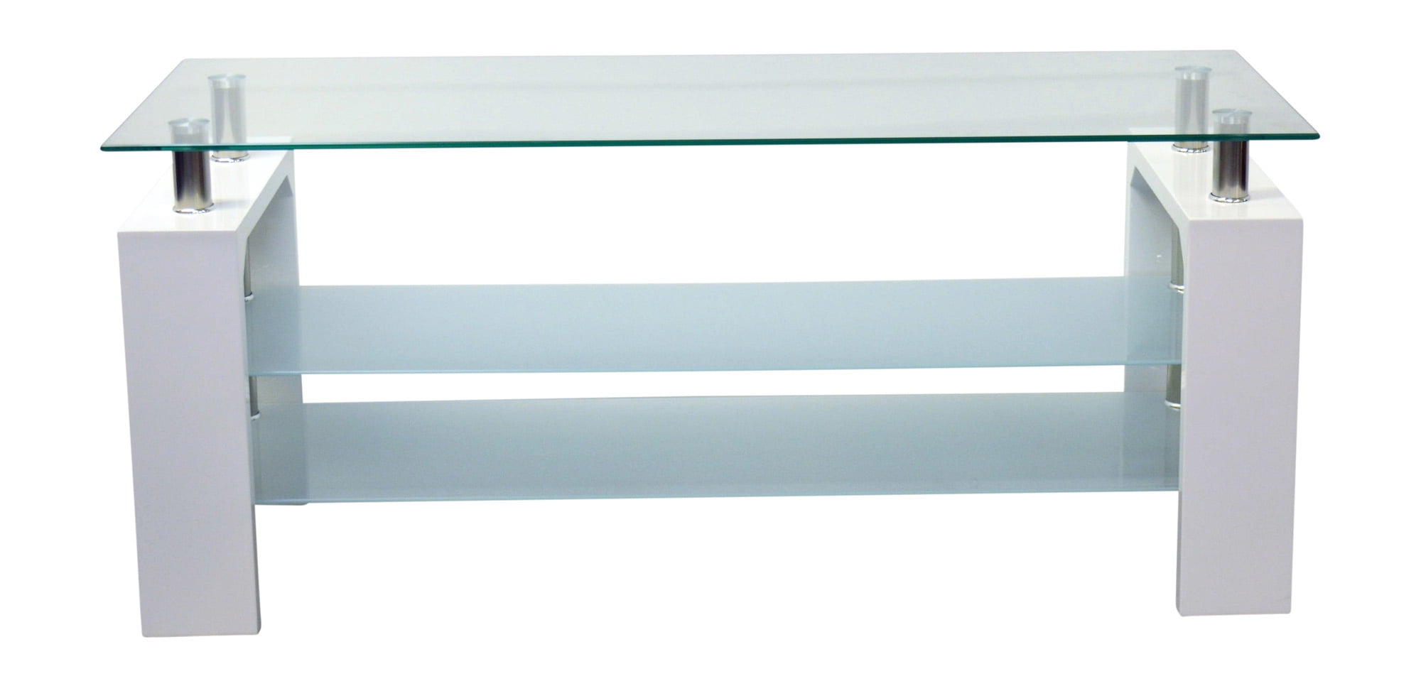 Nola Furniture Modena 3 Tier Glass Console Table TV Table White Walmart Canada