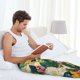 thumbnail image 5 of Fotbe Tropical Floral Jungle Pantalones de Pijama para Hombre, Pantalones de Dormir, Pantalones de Casa con Cintura Ajustable y Bolsillos-Large, 5 of 6