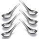 thumbnail image 1 of Nvzi Cucharas para sopa Cucharas para la cena de acero inoxidable Juego de 6 Cucharas para sopa chinas Cucharas para sopa pulidas a espejo para caldo Postre Ramen (Mediano, 6), 1 of 4