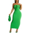 thumbnail image 2 of KelaJuan Women's Tube Top Dress, Strapless Solid Color Tie Front Slim Fit Party Long Dress, 2 of 5