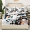 thumbnail image 3 of Erosebridal Botanical Pine Tree Bed Sheets Set Full Size,Japanese Style Bedding Full Size,Ink Paint Room Decorative,Breathable,4pcs, 3 of 7