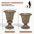 thumbnail image 2 of OSM 20-Inch Plastic Urn Planter Vase, Vintage Decorative Roman Flower Pot for Outdoor and Indoor Plants, Garden, Patio, Front Porch, Entryway Decor (Antique Brass), 2 of 9