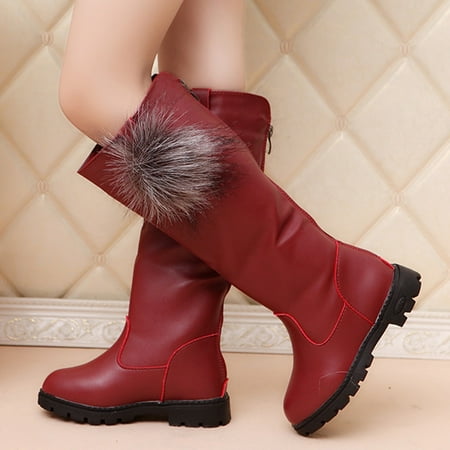 

Akiihool Toddler Boots Girls Baby Girls Cowboy Tassel Boots with Side Zipper Toddler First Walker Warm Shoes ( 13.5)