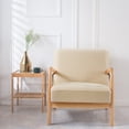 thumbnail image 3 of Skksst Jacquard Armchair Slipcover Wood Arm Single Sofa Zipper Cover Furniture Portector, 3 of 7