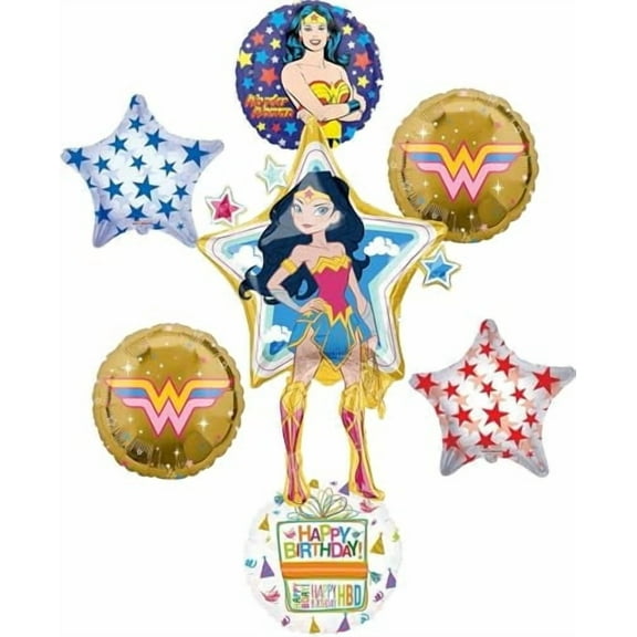 Wonder Woman Birthday Party Supplies Superhero Balloon Bouquet Decorations