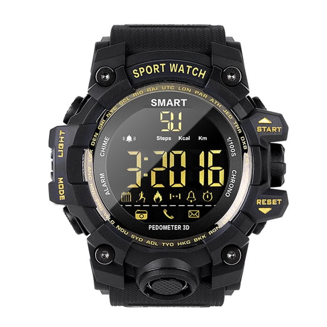 Reloj inteligente a prueba de agua Reloj Bluetooth Control remoto Podómetro Reloj deportivo Natación al aire libre Hombres Smartwatch Guardurnaity DZ6552-01B