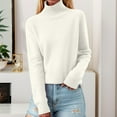 thumbnail image 4 of Fashion Women's Sweater with Turtleneck Loose Fit Long Sleeve Knit Thickened Polyester Perfect for Seasonal Styles, 4 of 8