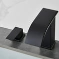 thumbnail image 3 of AVSIILE Matte Black Waterfall Bathroom Faucet 3 Hole, 8 Inch Widespread Modern 3 Piece Bathroom Sink Faucet, Touch On Lavatory Faucet for Vanity RV Restroom, Curved Spout, 3 of 9
