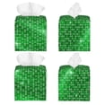 thumbnail image 2 of Lsque Shiny round green sequins Printed Tissue Box Cover Holder, Facial Paper Organizer Dispenser,Square with Bottom Belt, PVC Leather Decorative Organizer, 2 of 7