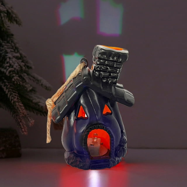Lámpara de Decoración de Calabaza de Halloween, Cubo de Calabaza, Decoración de Halloween, Luces de Casa de Calabaza Brillantes de Colores, Luz de Calabaza