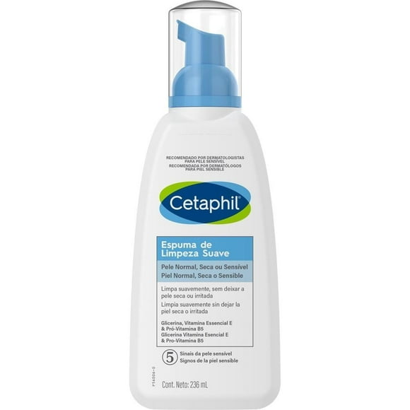 Espuma de limpieza Cetaphil suave piel normal, seca o sensible 236 ml