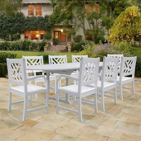 Bradley Latticeback Oval Extension Dining Set - Seats 8