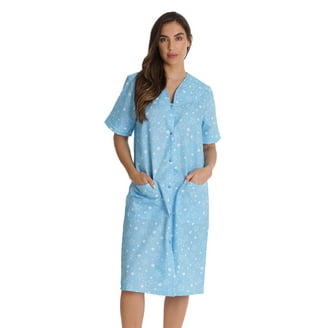 sachin and babi light blue dress Casual Nights Women's Lightweight Snap-Front Lounger Sleep Dress with  Floral Print