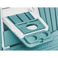 thumbnail image 5 of Furniture Classics Model 524ARW Two Seat Fan Back Glider with Drop Down Table/Cup Holder in Aruba Blue with White Base, 5 of 7
