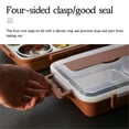 thumbnail image 4 of Lunch Box Stainless Steel Leak-Proof Food Case Heat Food Case Insulation Meal Storage Container, Brown, L, 4 of 8