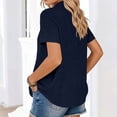 thumbnail image 4 of Ailaofu Women's Solid Color Short Sleeve Button Down Lapel Top Casual Fashion Blouse with Functional Pockets, 4 of 6