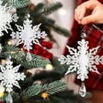 thumbnail image 6 of 12PC Christmas Snowflake Drop Ornament Icicle Christmas Hanging Snowflake Decoration Hanging Snowflakes, 7.9 Inch 2-in-1 Flat and 3D, 6 of 8