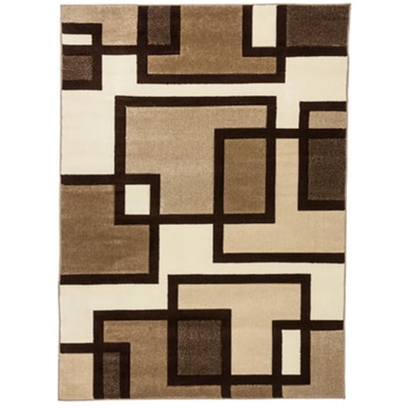 9 ft. 2 in. x 12 ft. 6 in. Ruby Imagination Squares Contemporary Area Rug - Cream