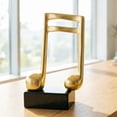 thumbnail image 3 of mdesiwst Music Note Sculpture Gold Resin Musical Symbol Figurine Modern Tabletop Decoration for Piano Room Home Office Table Centerpiece, 3 of 8