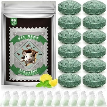 Mouse Rats Repellent 12 Pack, Peppermint Oil Moth Balls for Mice Rodent Deterrent, Natural Pest Control Pouches for Roaches, Ant, Cockroach,,Safe for Humans & Pets, Roache Ant Bug Spider Rat Control