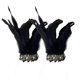 thumbnail image 4 of 2 piezas de muñequeras de plumas, muñequeras de plumas sintéticas Steampunk, muñequeras de plumas para disfraces, Halloween, baile de graduación, negro, 4 of 8