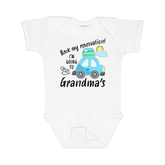 Inktastic Book My Reservation I'm Going to Grandma's Boys or Girls Baby Bodysuit
