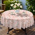 thumbnail image 4 of Pioneer Flower Floral Print Pattern Round Tablecloth 60 X 60 Inch, Wrinkle Resistant Wipeable Table Cloth for Kitchen Dining Picnic Patio Party, 4 of 6
