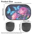 thumbnail image 7 of Yuyamidu Blue Butterfly Car Window Sunshades Pink Rose Vehicle Rear Window Sun Shade 2 Packs UV Rays Sun Protection Auto Side Window Cover Car Interior Accessories, 7 of 7