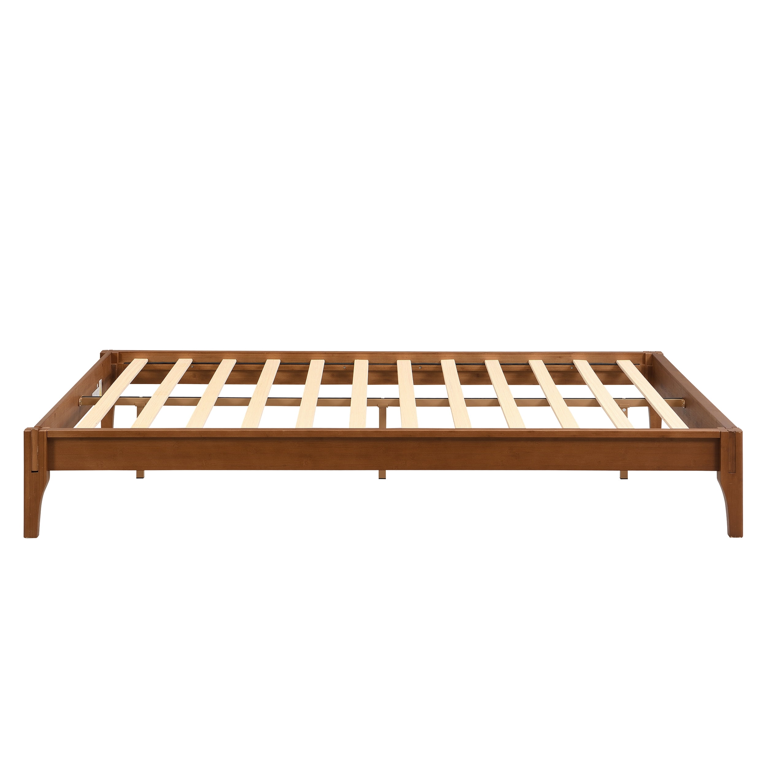 Cadre de lit plateforme en bambou massif sec de 30 cm (12 pouces), marron, Noble House
