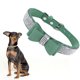 thumbnail image 5 of Methold Decoración para mascotas Cachorro Perro Gato Collar ajustable prop Correa Hebilla Rhinestone PULeather Suministros para perros verde oscuro XXS, 5 of 5