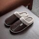 thumbnail image 1 of Zapatillas de piel sintética de gran tamaño para hombre, zapatillas planas de piel para el hogar impermeables para interiores, zapatillas planas de invierno para hombre y mujer, zapatos de algodón, 1 of 4