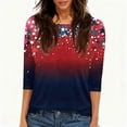 thumbnail image 4 of 250 Anniversary Usa Shirt Women Usa Flag Graphic Print 3/4 Sleeve Tops for Women Casual Loose Fit 4th Of July Patriotic Shirts, 4 of 4