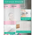 thumbnail image 4 of No Hook Shower Curtain with Snap in Liner, Pink Striped Seashell Starfish Art Pattern Hotel Shower Curtains for Bathroom, Washable Shower Curtain Liner Set with Mesh Top Window, 36"x72", 4 of 6