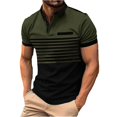 thumbnail image 1 of Summer Men's Button Up Round Neck Short Sleeved Shirt Solid Casual Top XL, 1 of 5