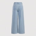 thumbnail image 6 of Women's Pearl Rhinestone Jeans Baggy Stretchy High Waisted Denim Wide Leg Trouser Pants 2026 Trendy Clothes, 6 of 8