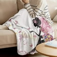 thumbnail image 3 of Super Cozy Plush Bed Blankets 60"x80" Oversize Butterflies TV Blanket, Girl with Floral Dress Fairy Angel Wings Lightweight Fleece Flannel Blankets for Living Room Bedroom Sofa Couch Travel Camping, 3 of 6