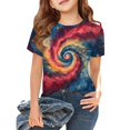 thumbnail image 2 of CCRFTGI Usa Flag Shirts for Child Boys Girls Size 7 Patriotic Cute Tops 4th Of July American Flag Tie Dye Outfits Red White and Blue Summer Tops 1776 T-Shirts Dark Blue 9-10 Years, 2 of 6