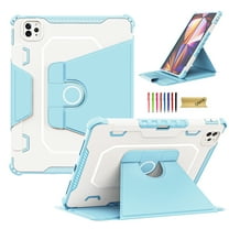 Dteck 360 Rotating Case for iPad 9th/8th/7th Generation, iPad 10.2 Case with Pencil Holder, Auto Wake Sleep Smart Cover Premium Folio Flip Stand Case for 10.2" iPad 9/8/7, Blue