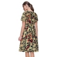 thumbnail image 2 of Bixox Robe d'Été à Manches Courtes pour Femmes Robe Ample Longueur Genou avec Poches-Crânes1, 2 of 7
