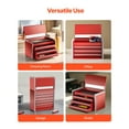 thumbnail image 5 of Metal Tool Box, 8.6-inch, Portable Metal Tool Box with 3 Drawers, Small Tool Chest with EVA Liners and PP Feet Pads, Heavy-Duty Steel With Ball Bearing Opening and Powder Coated Finish, Red, 5 of 24