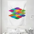 thumbnail image 1 of Colorful Tapestry, Vibrant Colored Fish Silhouettes Shoal Exotic Underwater Wildlife Inspired Theme, Wall Hanging for Bedroom Living Room Dorm Decor, 60W X 80L Inches, Multicolor, by Ambesonne, 1 of 2