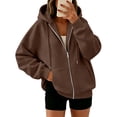 thumbnail image 2 of AzureSilk Women'S Fashion Hoodies Women Full Zip Up Hoodie Sweatshirt Long Sleeve Casual Jacket with Side Pockets Loose Daily Layering Tops for Women, 2 of 5