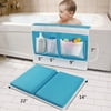 Bath Kneeler Pad - Large Thick Easier Safety Baby Bath Mat Kneeling Pad with Toy Organizer - Elbow Rest Padding for Baby Bath, Garden Work, Exercise, Yoga Blue